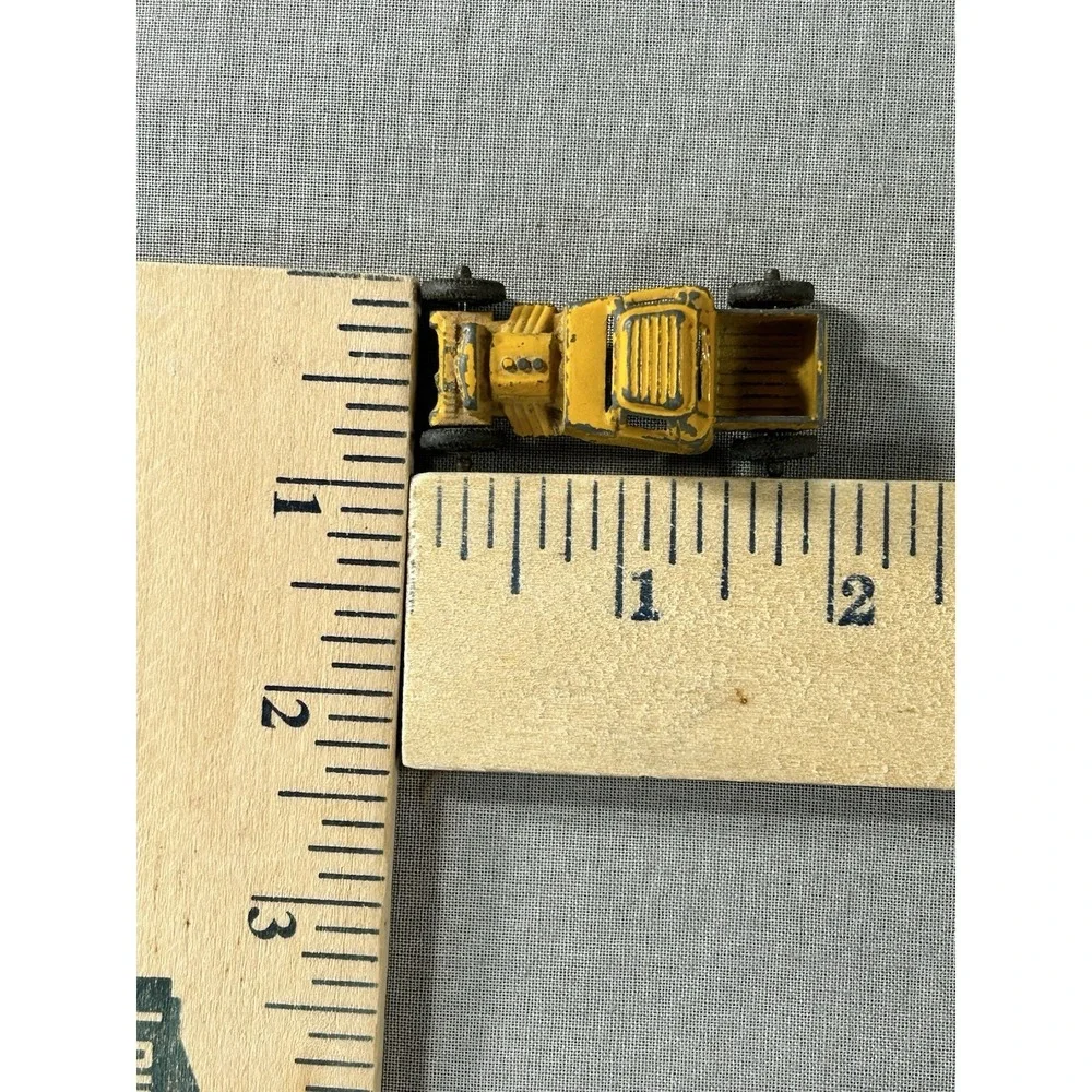 Vintage 60's Tootsietoy hot rod or roadster pickup truck yellow die cast w/wear